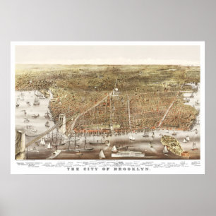Karte von Brooklyn, New York, aus dem Jahr 1879 Poster