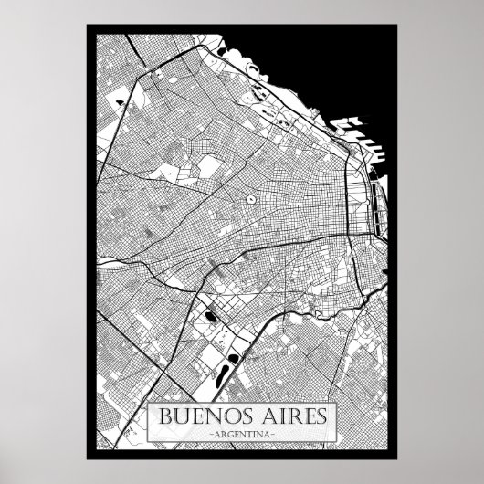 Karte von Buenos Aires Argentinien Poster (Vorne)