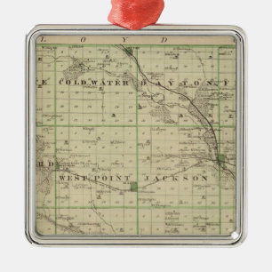 Karte von Butler County, Staat von Iowa Ornament Aus Metall
