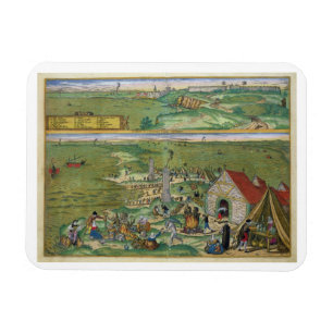 Karte von Cadiz, von "Civitates Orbis Terrarum" Magnet