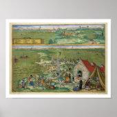 Karte von Cadiz, von "Civitates Orbis Terrarum" vo Poster (Vorne)