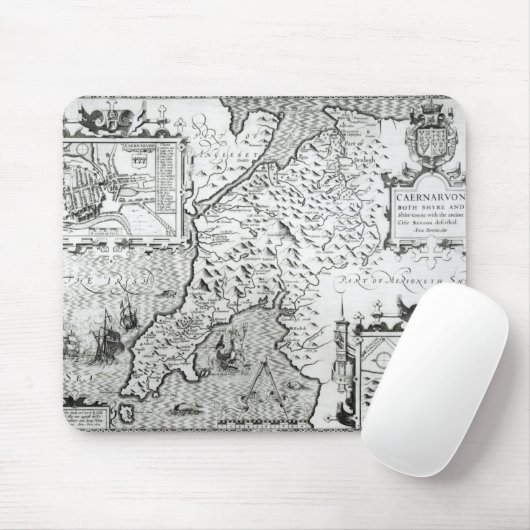 Karte von Caernarvon, 1616 Mousepad (Mit Mouse)