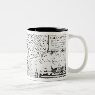 Karte von Caernarvon, 1616 Zweifarbige Tasse