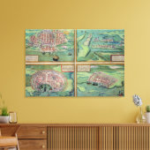 Karte von Calais, Malta, Rhodos und Famagusta Leinwanddruck (Insitu (Wohnzimmer))