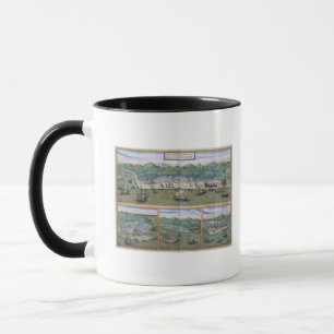 Karte von Calicut, von "Civitates Orbis Terrarum" Tasse