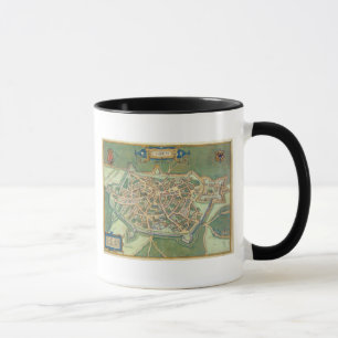 Karte von Cambrai, von "Civitates Orbis Terrarum" Tasse