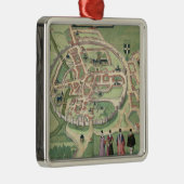 Karte von Canterbury, von 'Civitates Orbis Ornament Aus Metall (Rechts)