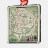 Karte von Canterbury, von 'Civitates Orbis Ornament Aus Metall (Links)