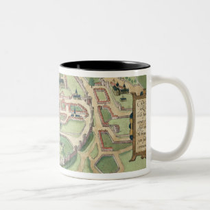 Karte von Canterbury, von 'Civitates Orbis Zweifarbige Tasse