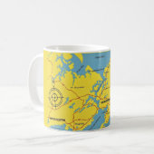Karte von Cape Ann Massachusetts Kaffeetasse (Vorderseite Links)