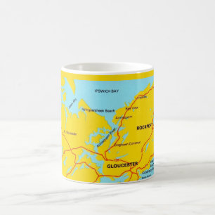 Karte von Cape Ann Massachusetts Kaffeetasse