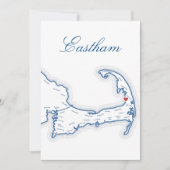 Karte von Cape Cod Eastham für Hochzeitstisch Name (Vorderseite)