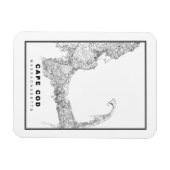 Karte von Cape Cod Magnet (Horizontal)