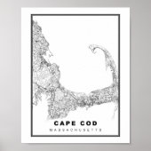 Karte von Cape Cod Poster (Vorne)