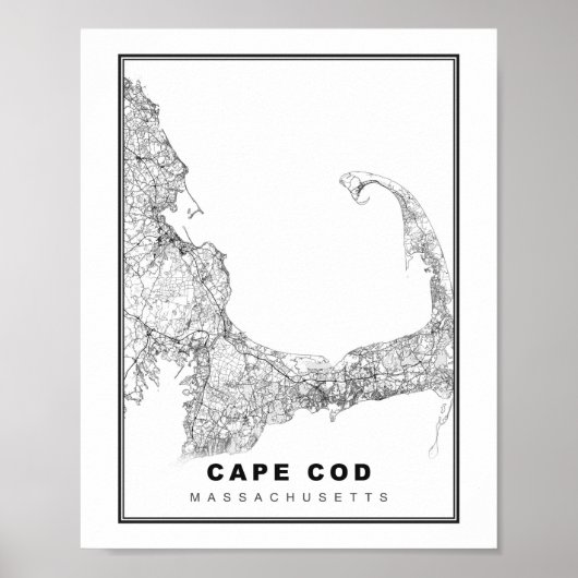 Karte von Cape Cod Poster (Vorne)