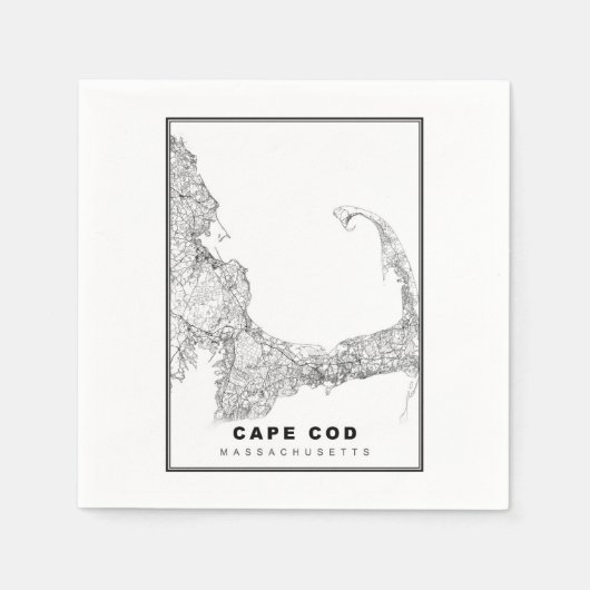 Karte von Cape Cod Serviette (Vorderseite)