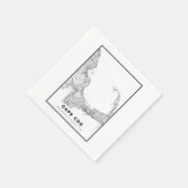 Karte von Cape Cod Serviette (Ecke)