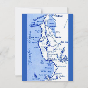 "Karte von Carmel nach San Francisco Postkarte