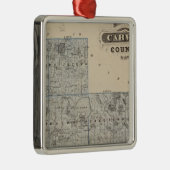 Karte von Carver County, Minnesota Ornament Aus Metall (Rechts)