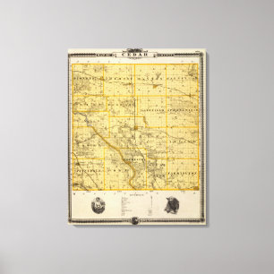 Karte von Cedar County, Staat von Iowa Leinwanddruck