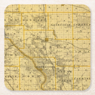 Karte von Cedar County, Staat von Iowa Rechteckiger Pappuntersetzer