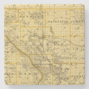 Karte von Cedar County, Staat von Iowa Steinuntersetzer