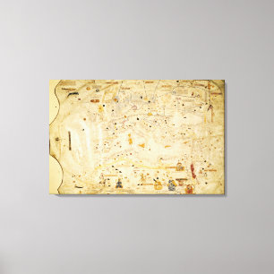 Karte von Charles V, Karte von Mecia Leinwanddruck