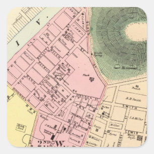 Karte von Charleston, West Virginia Quadratischer Aufkleber