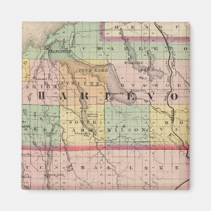 Karte von Charlevoix und Antrim Landkreises, Michi Magnet