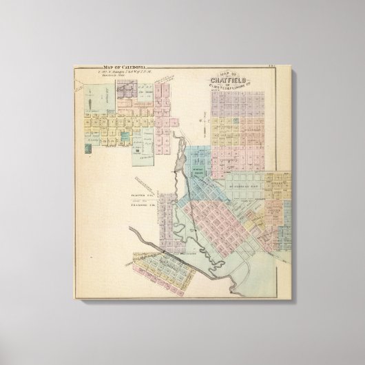 Karte von Chatfield, Karte von Caledonia, Minn Leinwanddruck (Vorderseite)