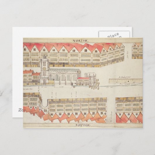 Karte von Cheapside, London, 1585 (Vorne/Hinten)