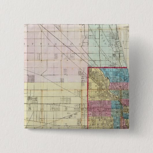 Karte von Chicago Button (Vorderseite)