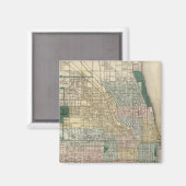 Karte von Chicago City Magnet (Vorderseite/Rückseite)