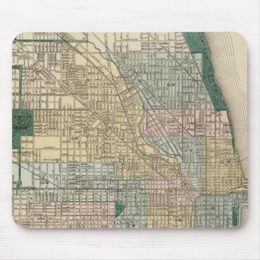 Karte von Chicago City Mousepad (Vorne)