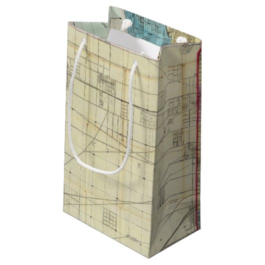 Karte von Chicago Kleine Geschenktüte (Rückseite Schrägansicht)