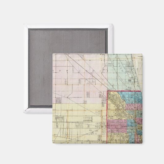 Karte von Chicago Magnet (Vorderseite/Rückseite)