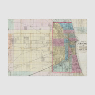 Karte von Chicago Seidenpapier