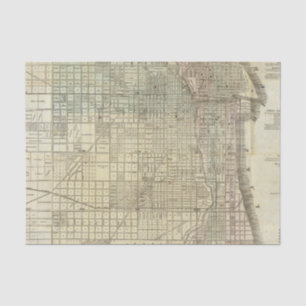 Karte von Chicago Seidenpapier
