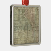 Karte von Chicago Silbernes Ornament (Rechts)