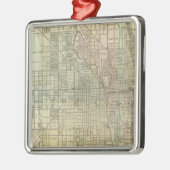 Karte von Chicago Silbernes Ornament (Links)