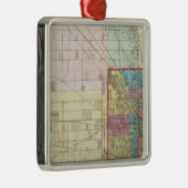 Karte von Chicago Silbernes Ornament (Rechts)