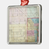 Karte von Chicago Silbernes Ornament (Links)