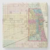 Karte von Chicago Steinuntersetzer (Vorderseite)