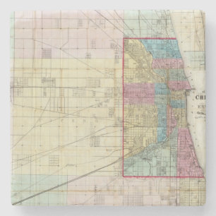 Karte von Chicago Steinuntersetzer