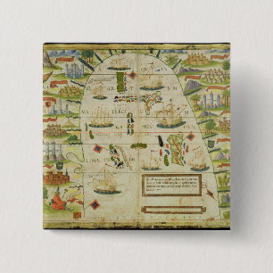 Karte von Chinameer, Faksimile von Button