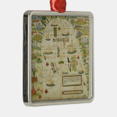 Karte von Chinameer, Faksimile von Ornament Aus Metall (Rechts)