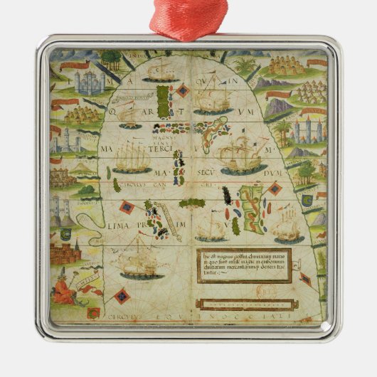 Karte von Chinameer, Faksimile von Ornament Aus Metall (Vorne)