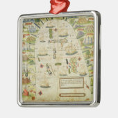 Karte von Chinameer, Faksimile von Ornament Aus Metall (Links)