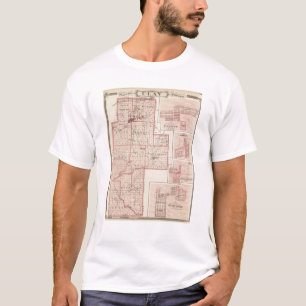 Karte von Clay County mit Staunton, Harmonie T-Shirt