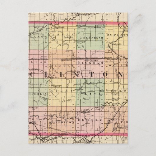 Karte von Clinton Landkreis, Michigan (Vorderseite)